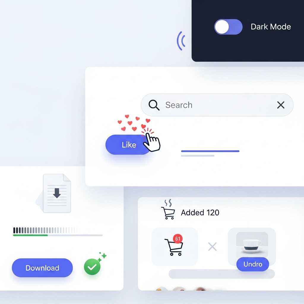 Exemples de micro-interactions sur interface web